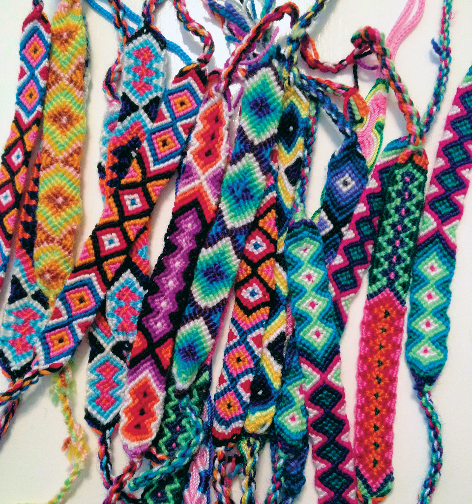Handwoven friendship bracelets are given as free gifts with every order from Indigenous