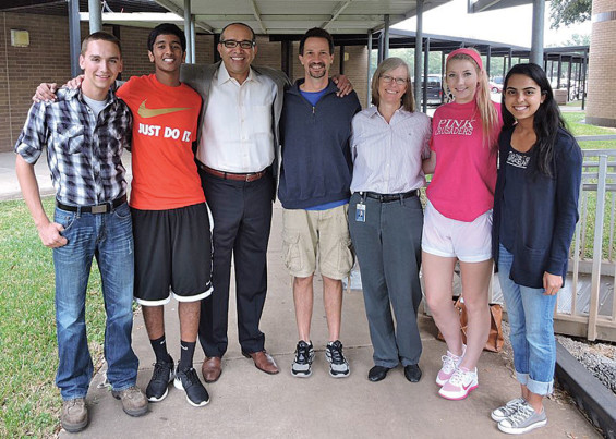 (L-R): Peyton Hoover, Josh Peedikayil, Dr. Charles Dupre, Mike Madden, Grayle James, Lauren Bryne and Priya Pai.