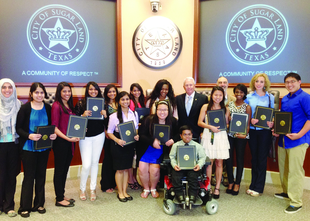 Students who took part in the blood drive that won the school the Silver Eagle award.