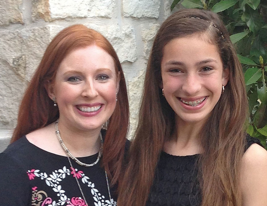 Poet Maddie Salinas (right) with her teacher, Nicole Frazier, at the Abydos Literacy Learning awards ceremony.