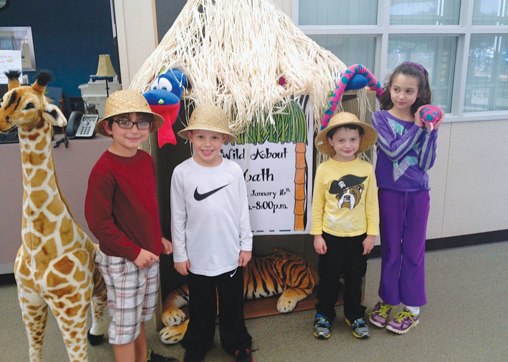 (L-R) Brooks De Los Santos, Chase Hall, Luke Harrison and Mackenzie Harrison enjoy Math Night.