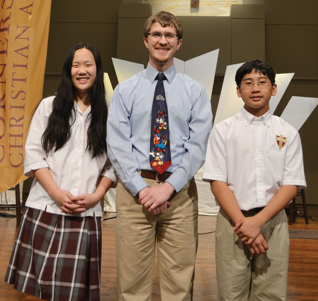 Leah Marut, Peter Lewellyn, CCA Middle School teacher, and Lanz Reyes.