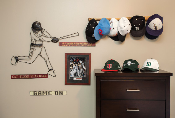 Their son’s bedroom reflects his talent and interest – baseball.