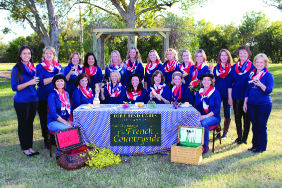 Fort Bend Cares volunteers gear up for the “Road Trip” through the French Countryside.