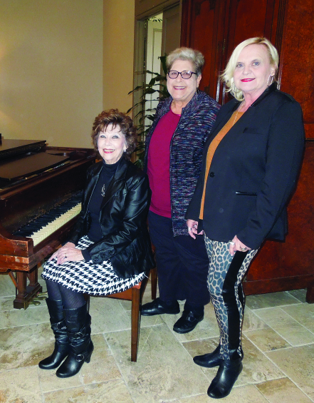 Mary Peterson Professor of music at Houston Community College, Marsha Sacks, President of FBFN and Monica Lehrer , VP Luncheons.