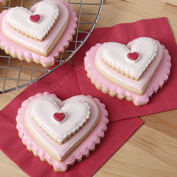 Stackable Ombre Heart Cookies