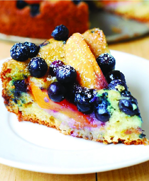 Peach Blueberry Greek Yogurt Cake