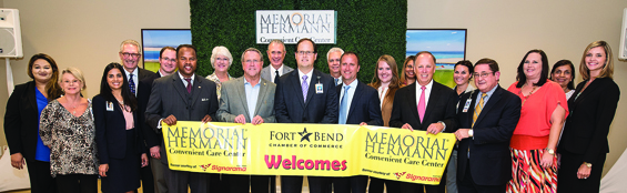 Memorial Hermann leaders are joined by state and local leaders to celebrate the opening of the Convenient Care Center in Sienna Plantation.