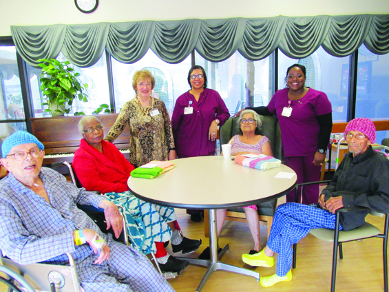 (L-R): Robert Rosenbaum Jr., Hattie Mae Bailey, Dee Holmes, Monica Estelle, Enedina Estrada, Kelly Jackson and Simon Garcia.