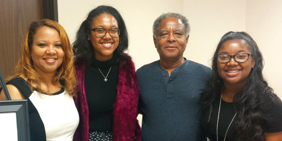 It's a family affair (l-r): Monica Riley, Cerina Riley, Monica’s father and Chirelle Riley.